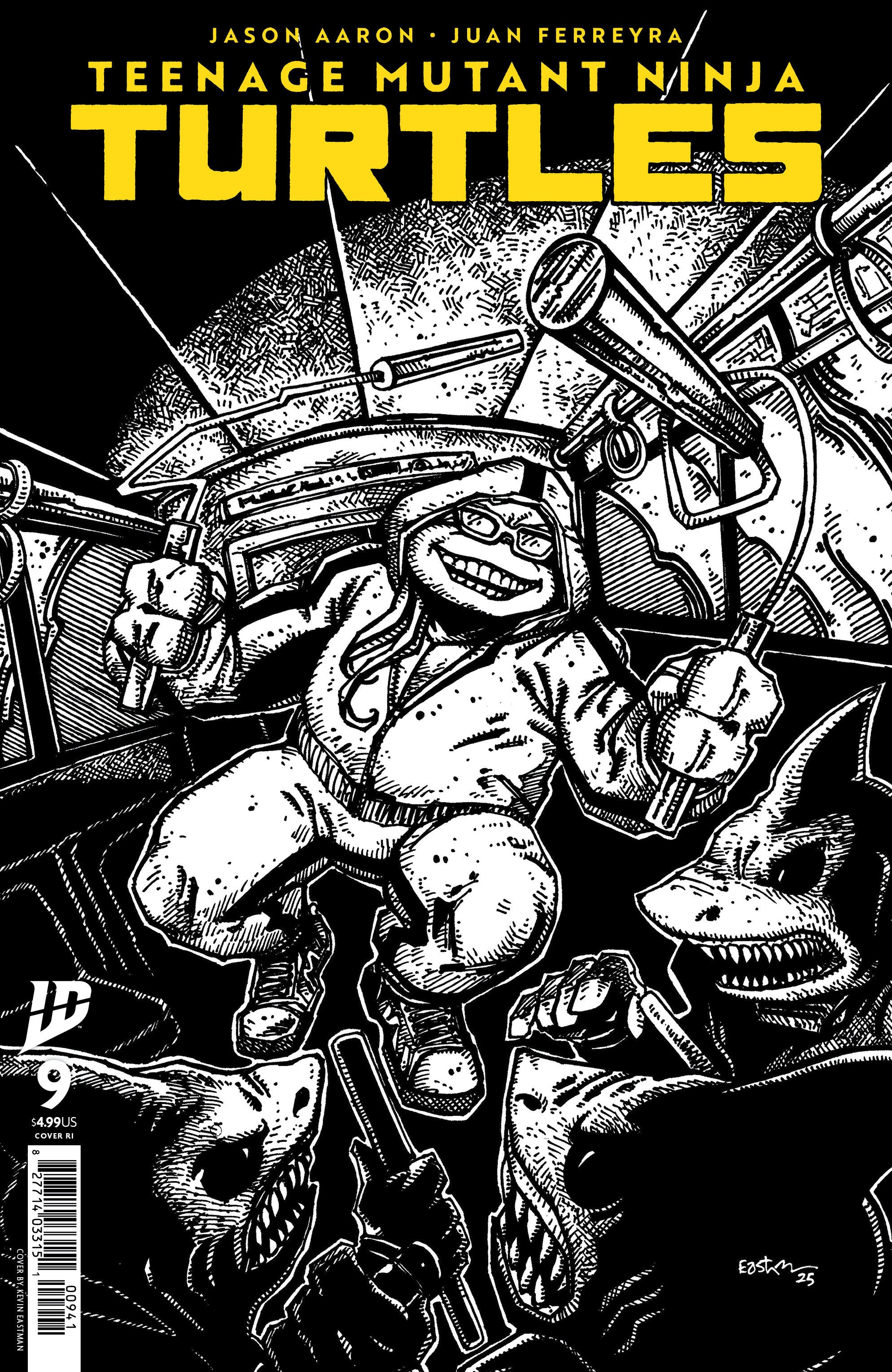 Teenage Mutant Ninja Turtles 2024 #9 10 Copy Eastman Black & White | Odin's Place