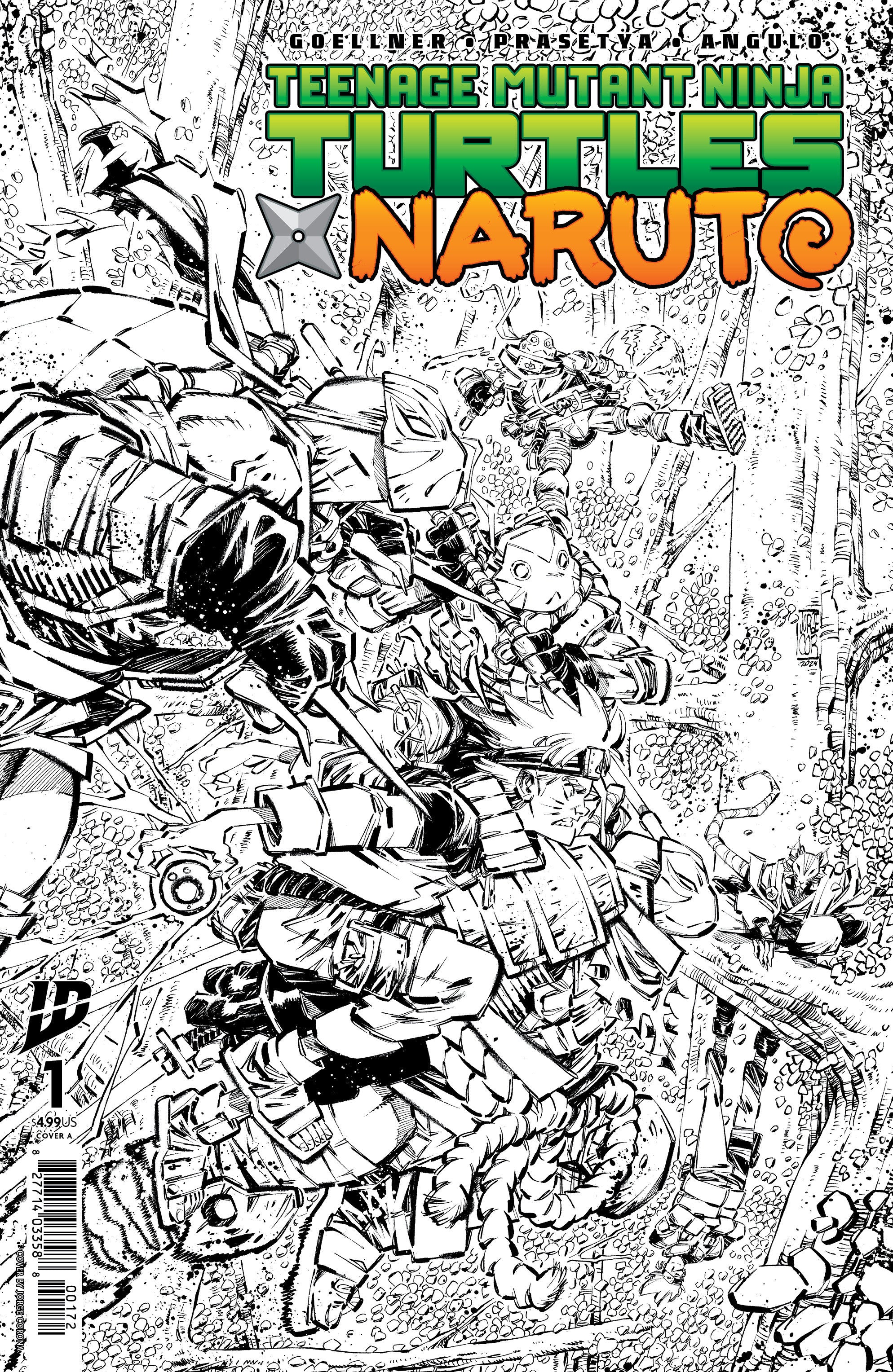 Teenage Mutant Ninja Turtles X Naruto #1 Variant Ri (10) (Corona Black & White) 2nd Print | Odin's Place