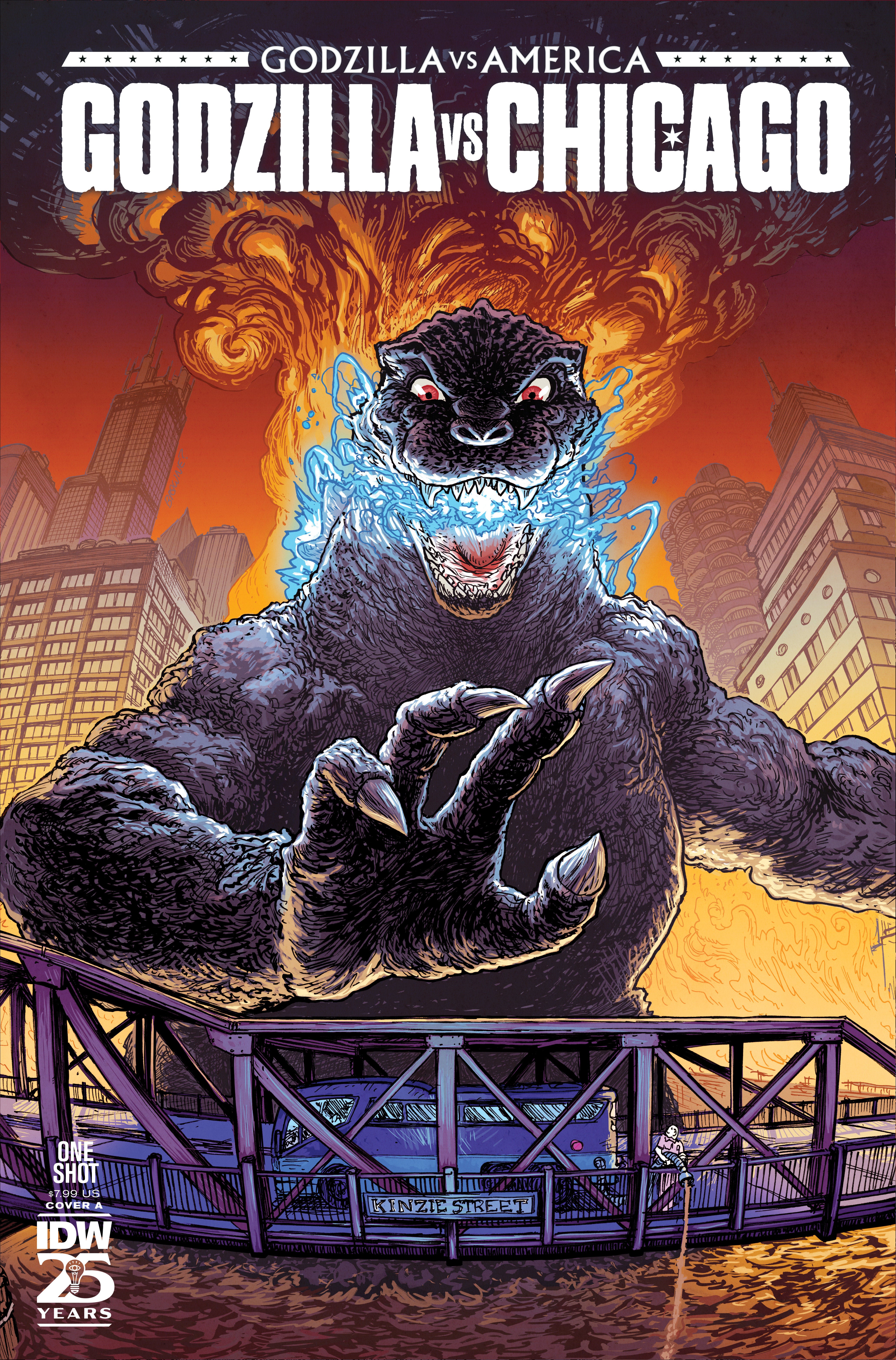 Godzilla vs America Chicago #1 Cover A Browne | Odin's Place