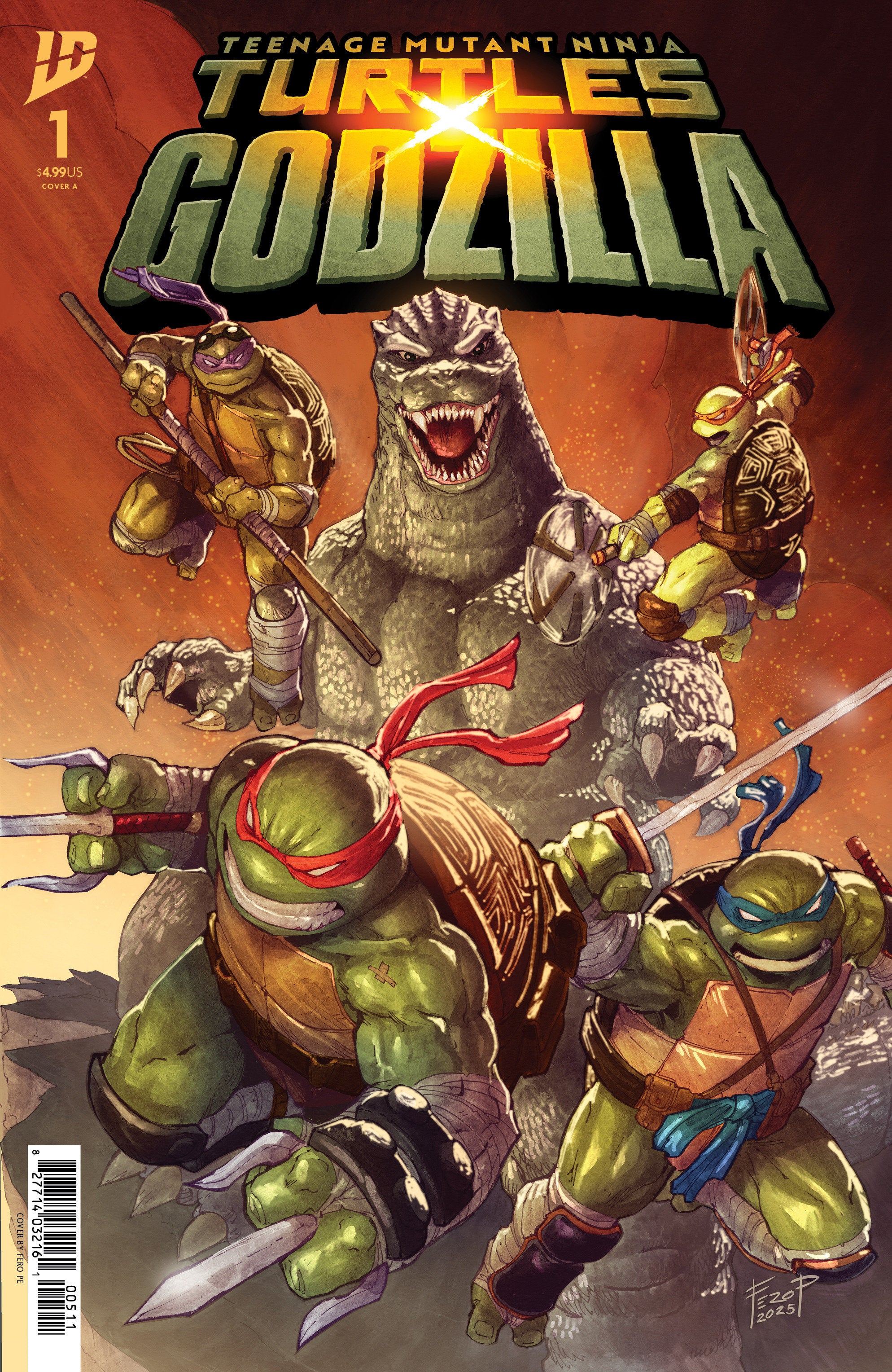 Teenage Mutant Ninja Turtles X Godzilla #1 Cover A (Pe) | Odin's Place