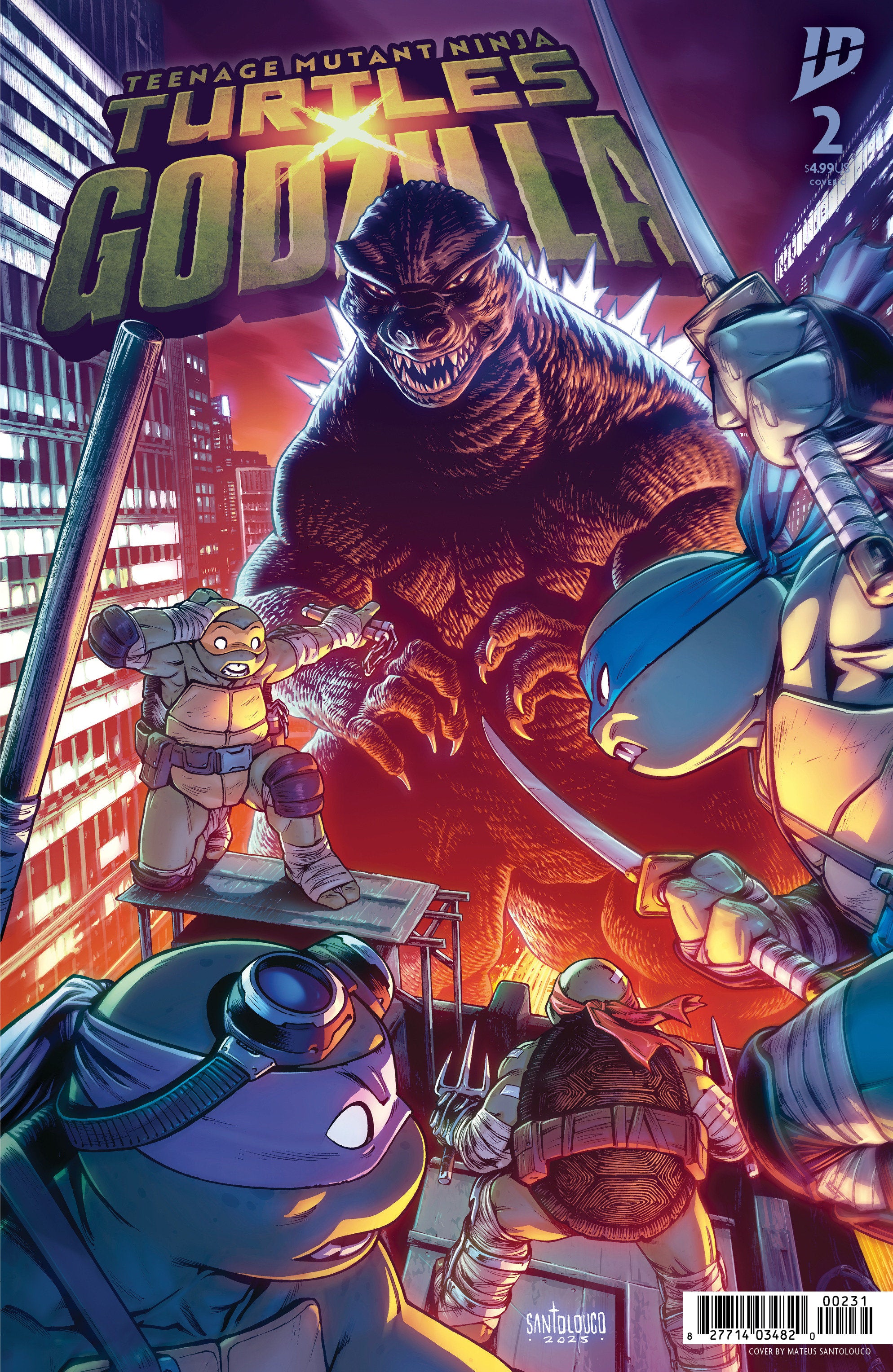 Teenage Mutant Ninja Turtles X Godzilla #2 Variant C (Santolouco) | Odin's Place