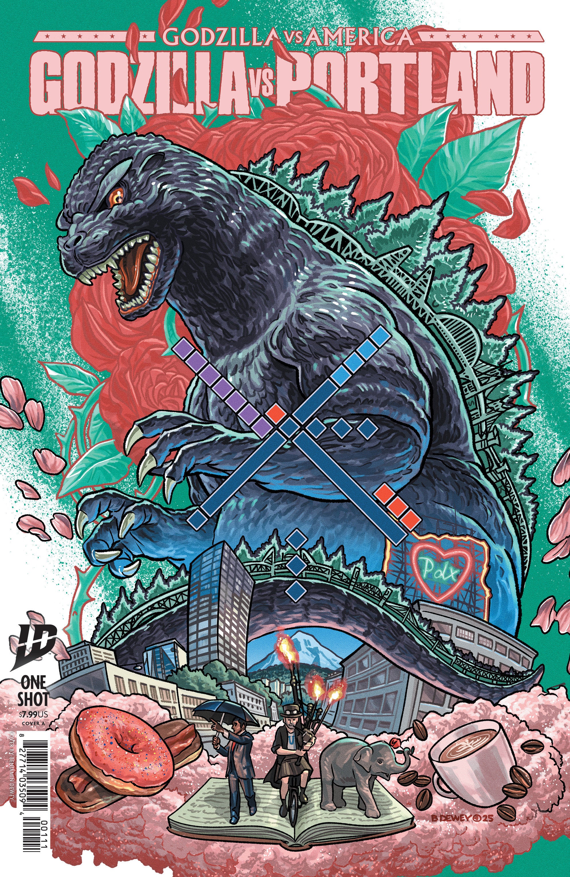 Godzilla vs. America: Portland Cover A (Dewey) | Odin's Place