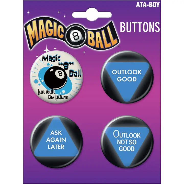 Ata-Boy Pins, Magic 8 Ball 4 Button Set | Odin's Place