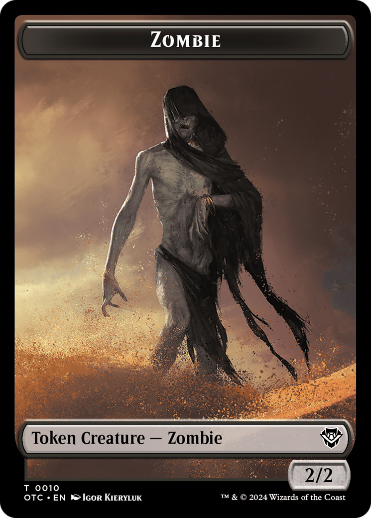 Zombie // Ox Warrior Double-Sided Token [Outlaws of Thunder Junction Commander Tokens] | Odin's Place
