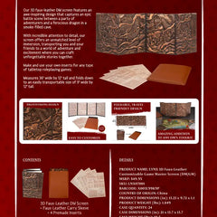 QMDirect 3D Faux-Leather Customizable Game Master Screen (Dm/Gm) | Odin's Place