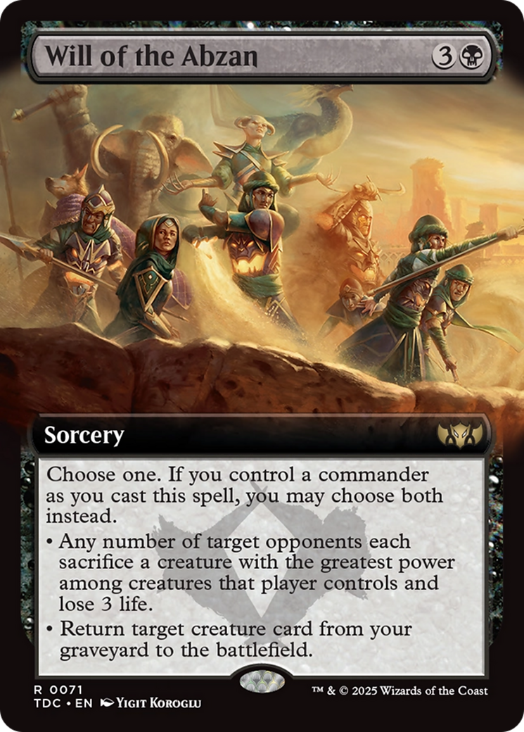 Will of the Abzan (Extended Art) [Tarkir: Dragonstorm Commander] | Odin's Place