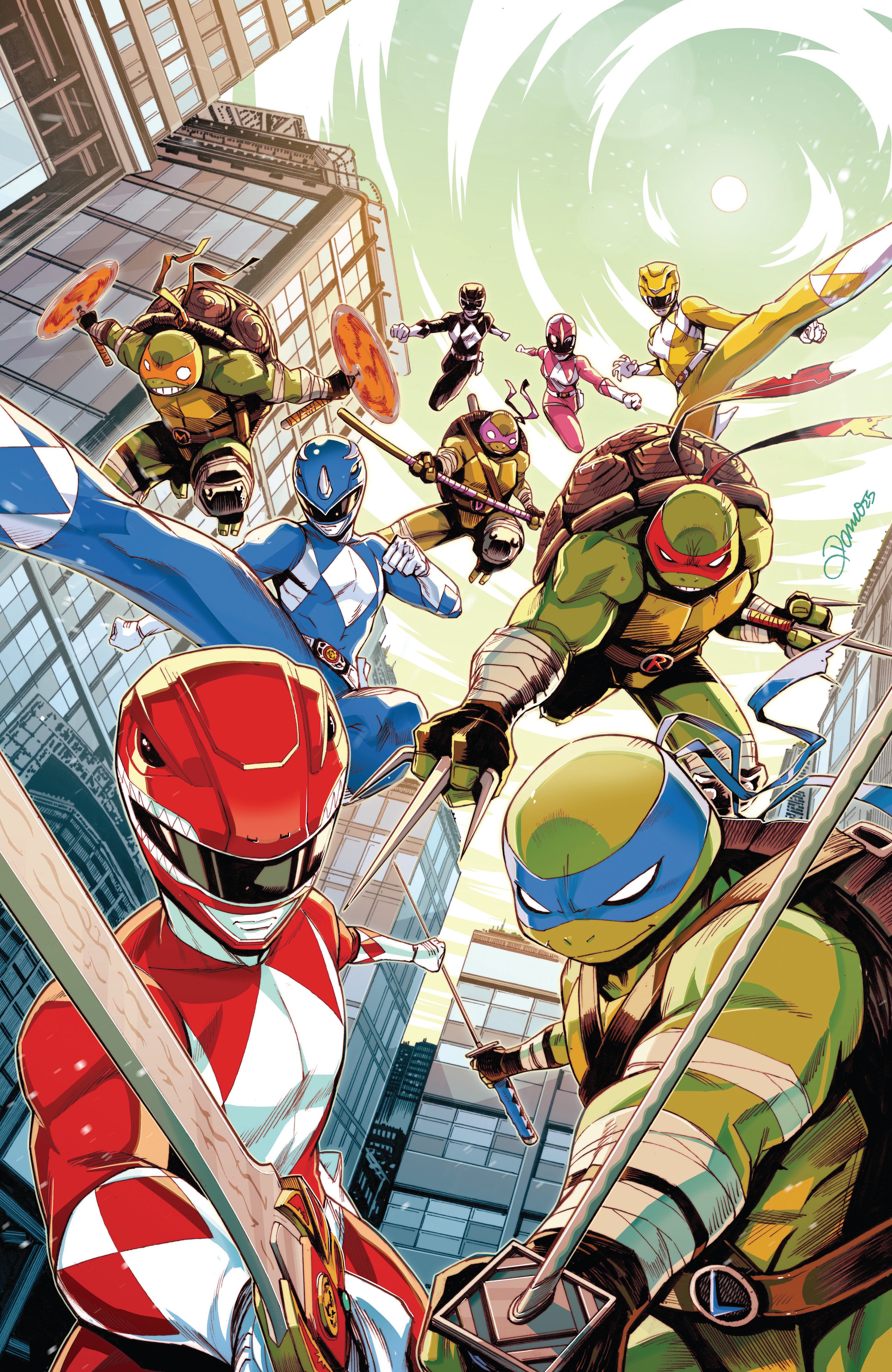 Mighty Morphin Power Rangers/ Teenage Mutant Ninja Turtles III #1 E Variant (Full Art, Foil, Zonno) | Odin's Place