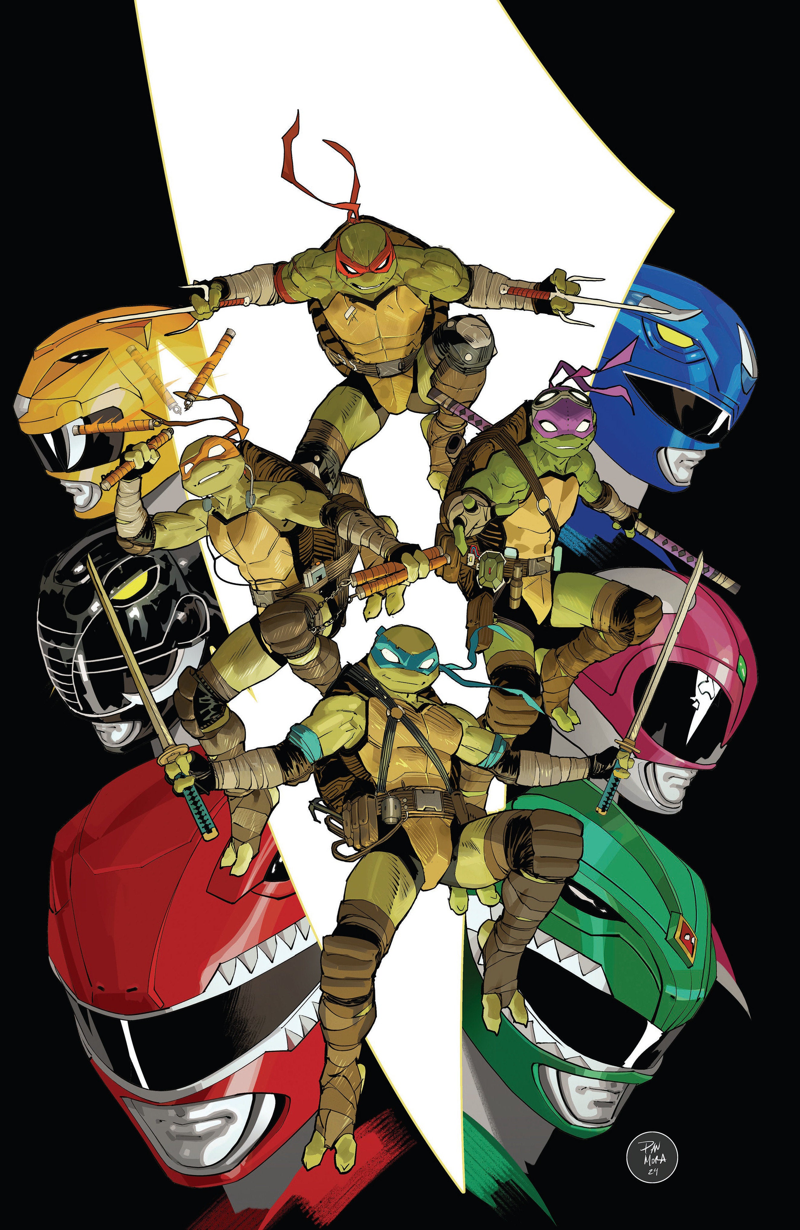 Mighty Morphin Power Rangers/ Teenage Mutant Ninja Turtles III #1 O Unlockable Variant (Full Art, Mora) | Odin's Place