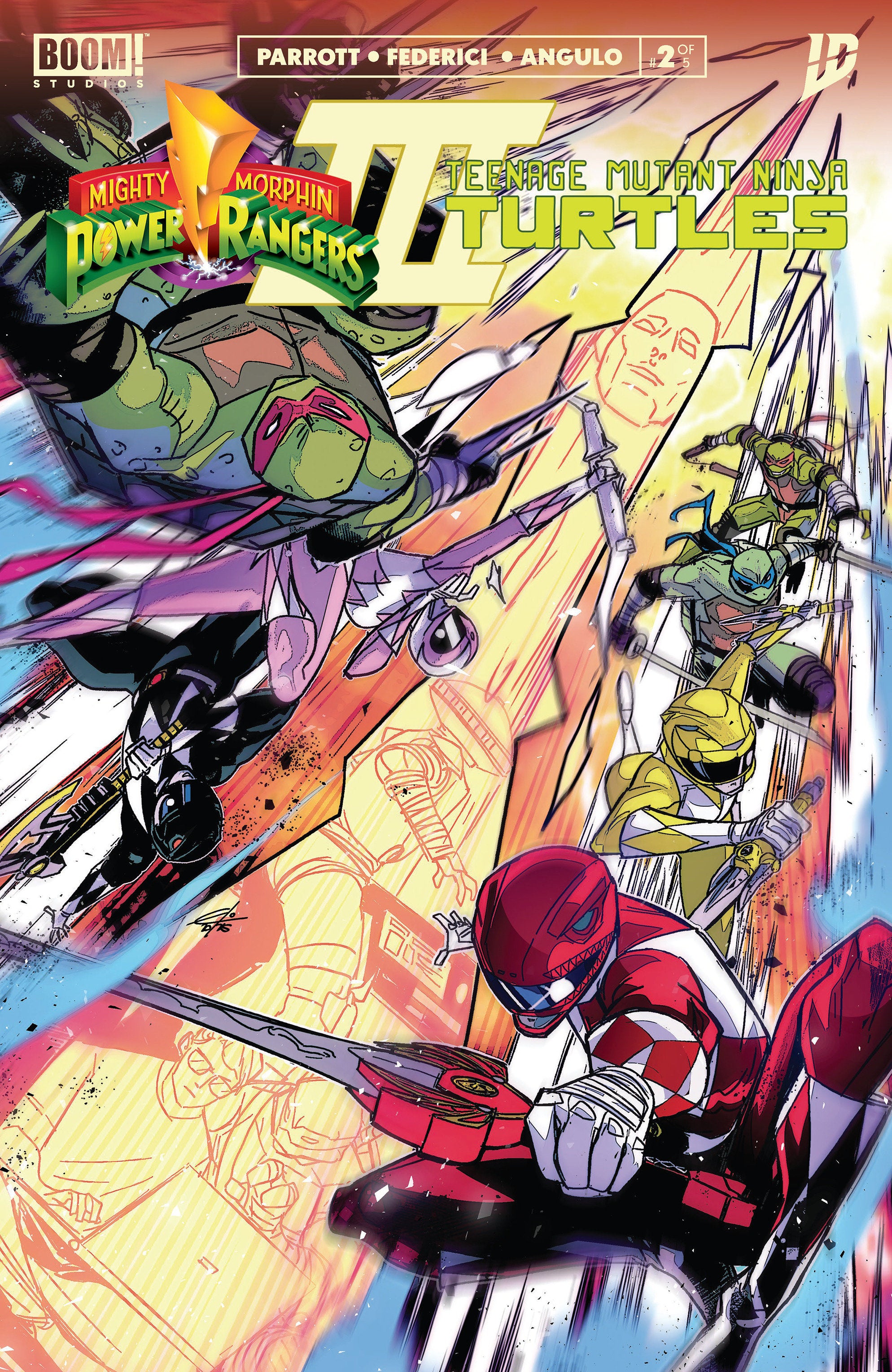 Mighty Morphin Power Rangers/Teenage Mutant Ninja Turtles III #2 K Foc Reveal Variant (Dressed, Carlini) | Odin's Place