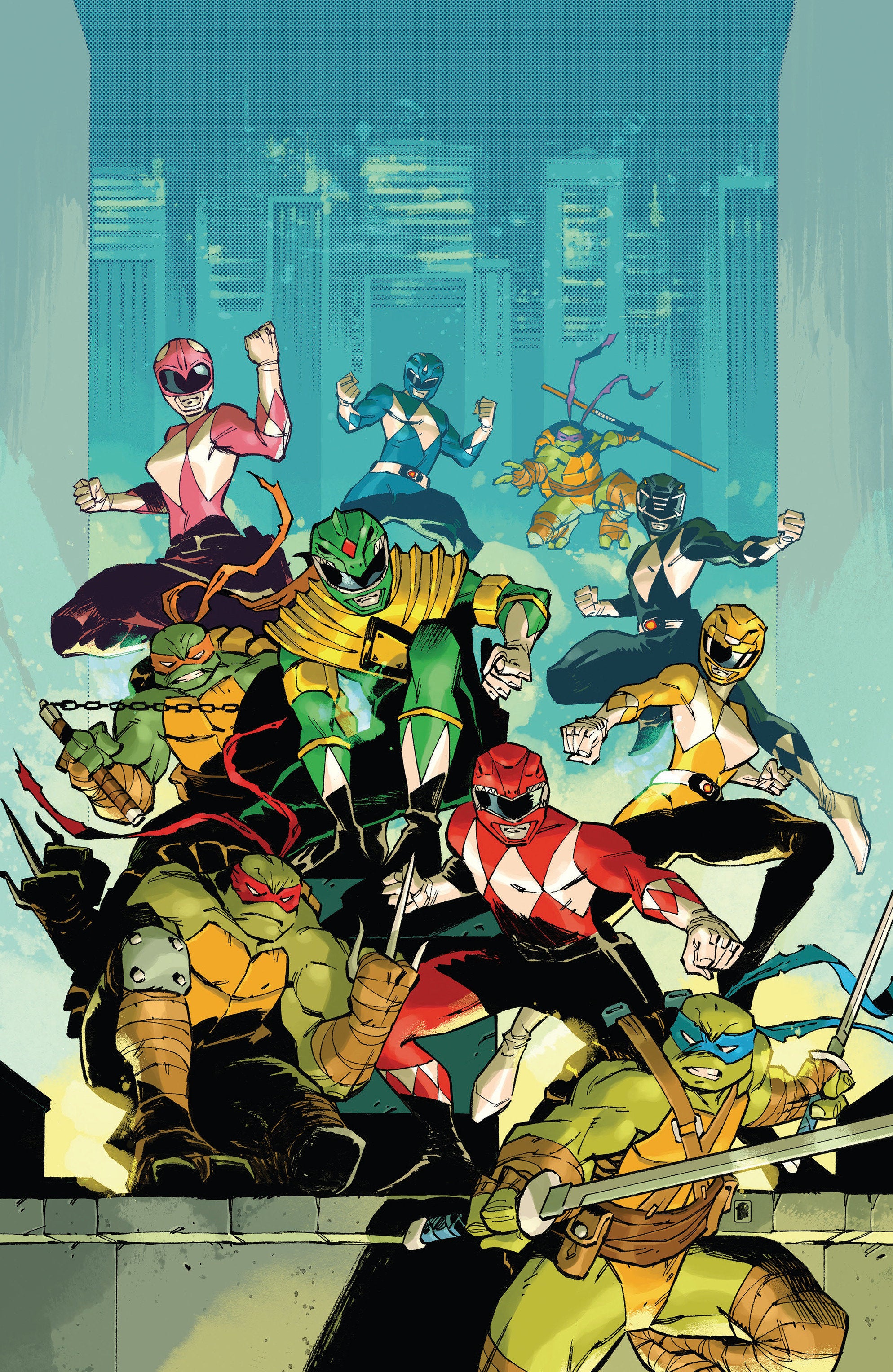 Mighty Morphin Power Rangers/Teenage Mutant Ninja Turtles III #2 M 1:5 Variant Edition (Full Art, Cardstock, Daniel) | Odin's Place