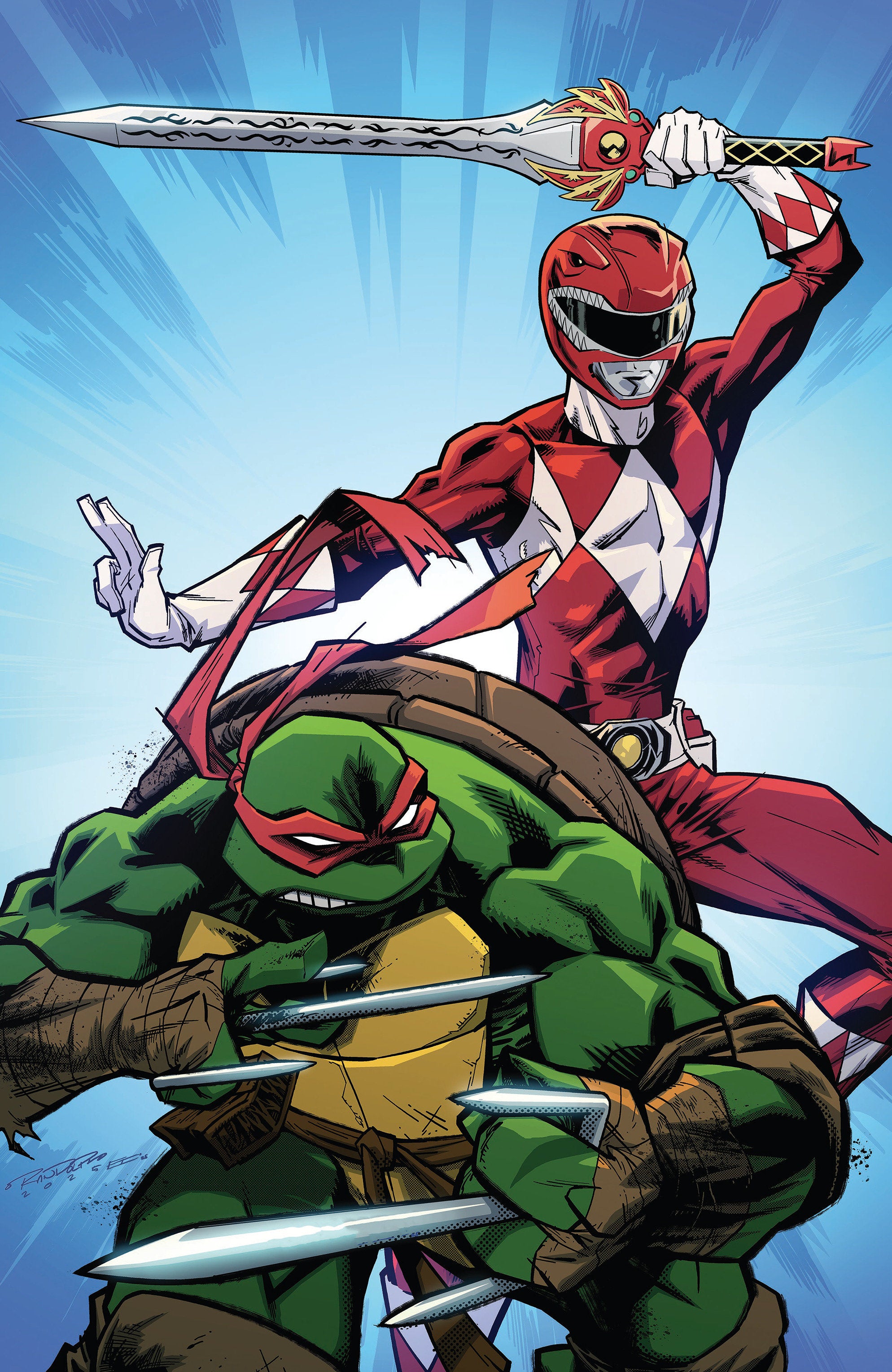 Mighty Morphin Power Rangers/Teenage Mutant Ninja Turtles III #2 N 1:5 Foc Variant Edition (Full Art, Foil, Randolph) | Odin's Place