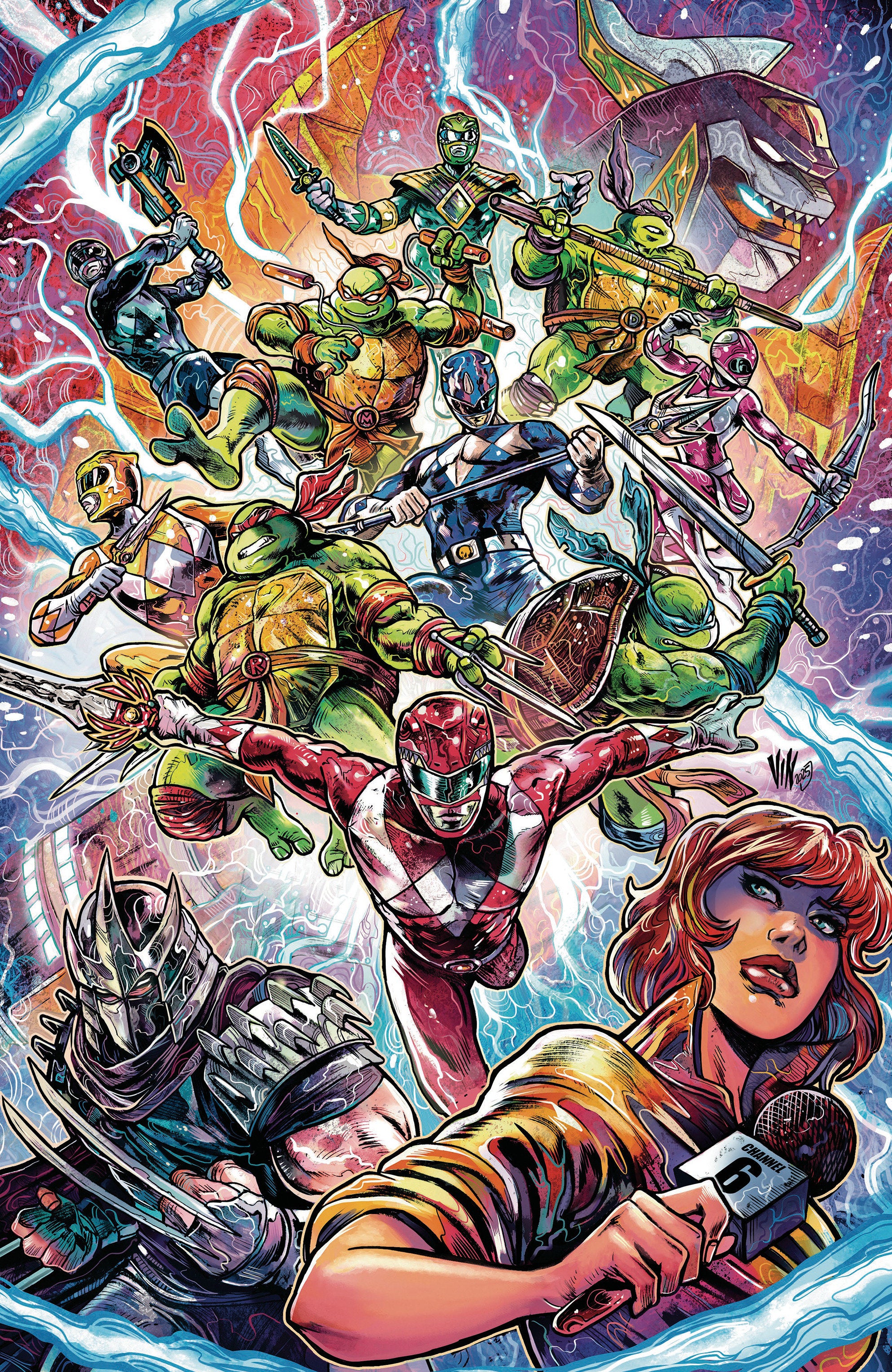 Mighty Morphin Power Rangers/Teenage Mutant Ninja Turtles III #3 L 1:5 Variant Edition (Full Art, Cardstock, Riccardi) | Odin's Place