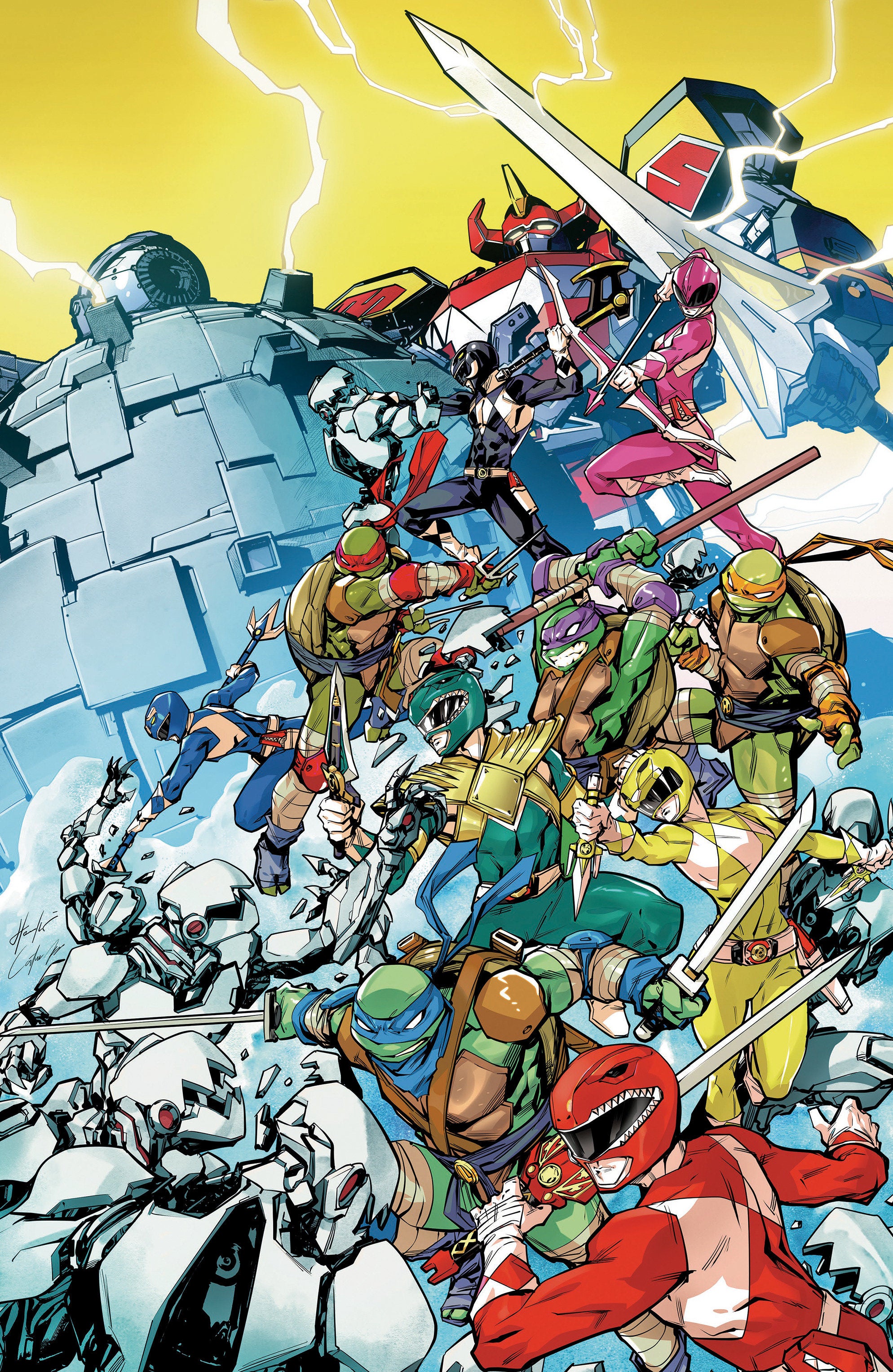 Mighty Morphin Power Rangers/Teenage Mutant Ninja Turtles III #4 K Unlimited Variant (Full Art, Prasetya) | Odin's Place