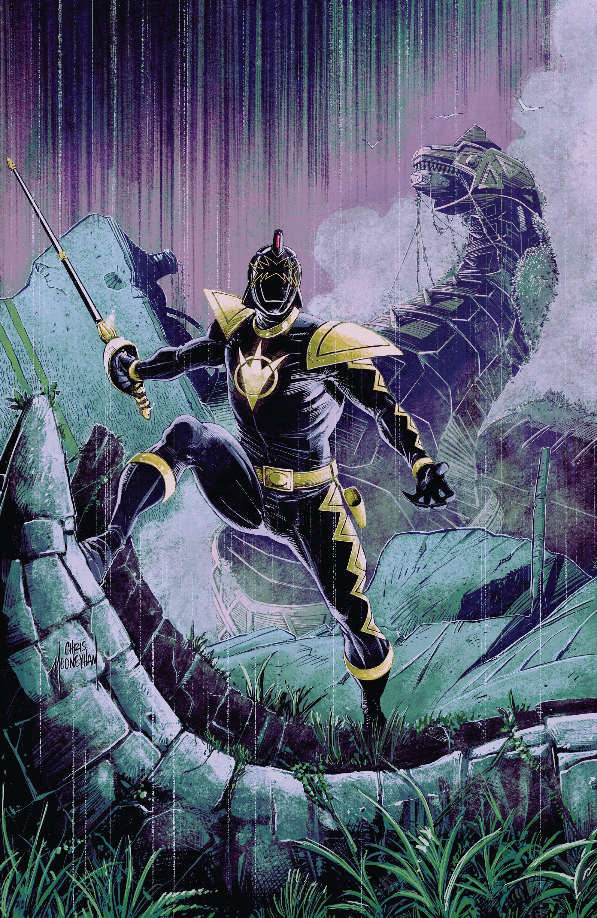 Power Rangers Green #1 C Tommy Oliver Card Stock Connecting Variant (Dressed, Mooneyham) | Odin's Place