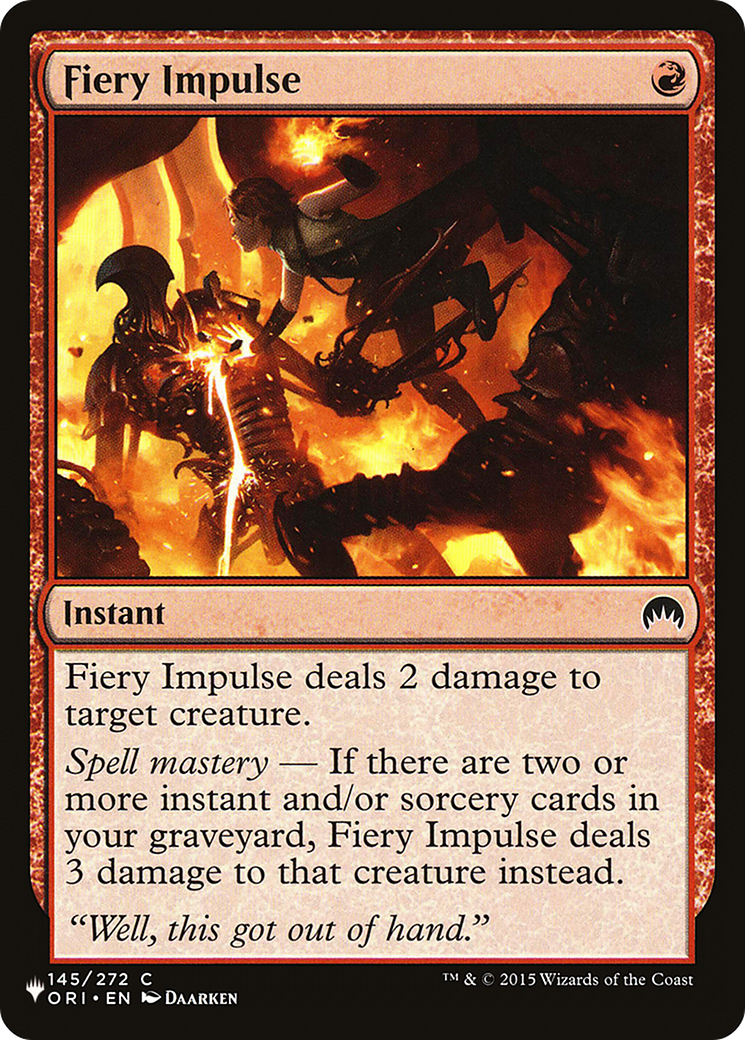 Fiery Impulse [The List] | Odin's Place