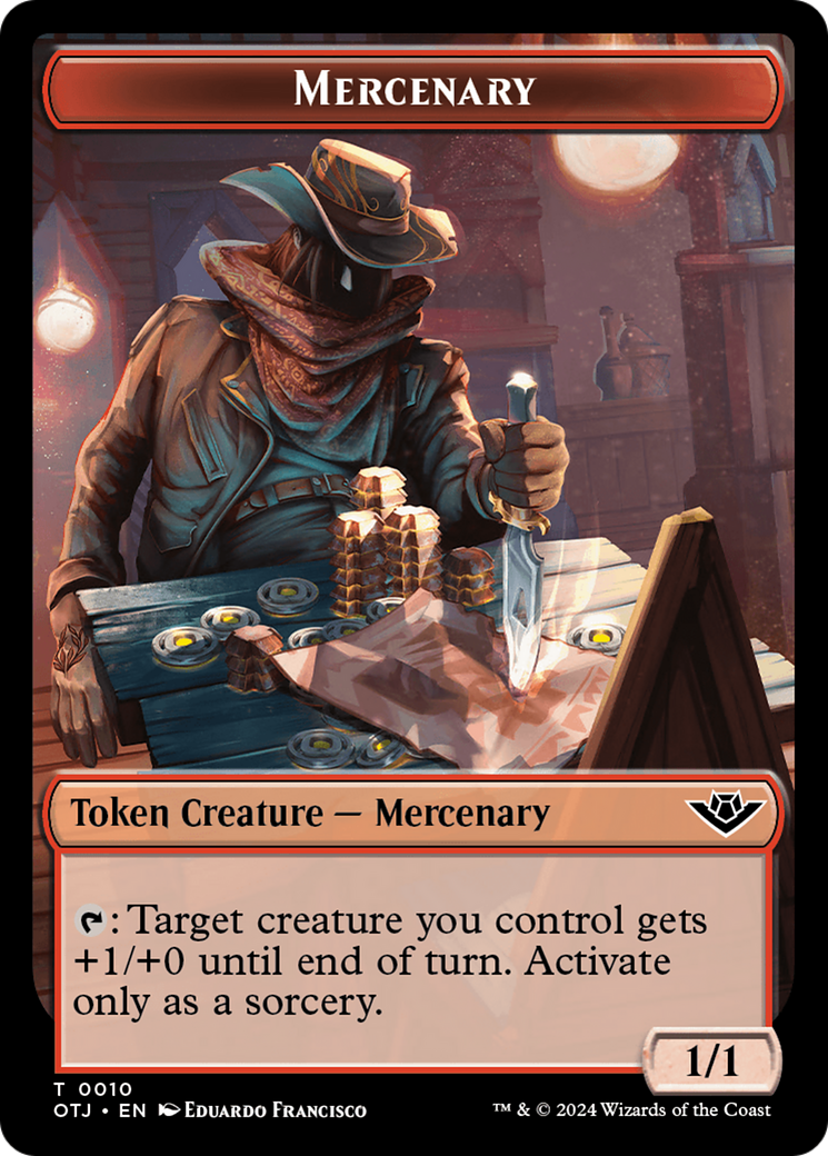 Mercenary // Blood Double-Sided Token [Outlaws of Thunder Junction Tokens] | Odin's Place