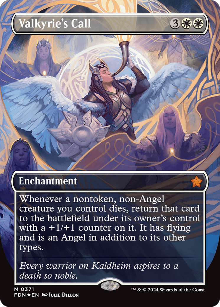 Valkyrie's Call (Borderless) (Mana Foil) [Foundations] | Odin's Place