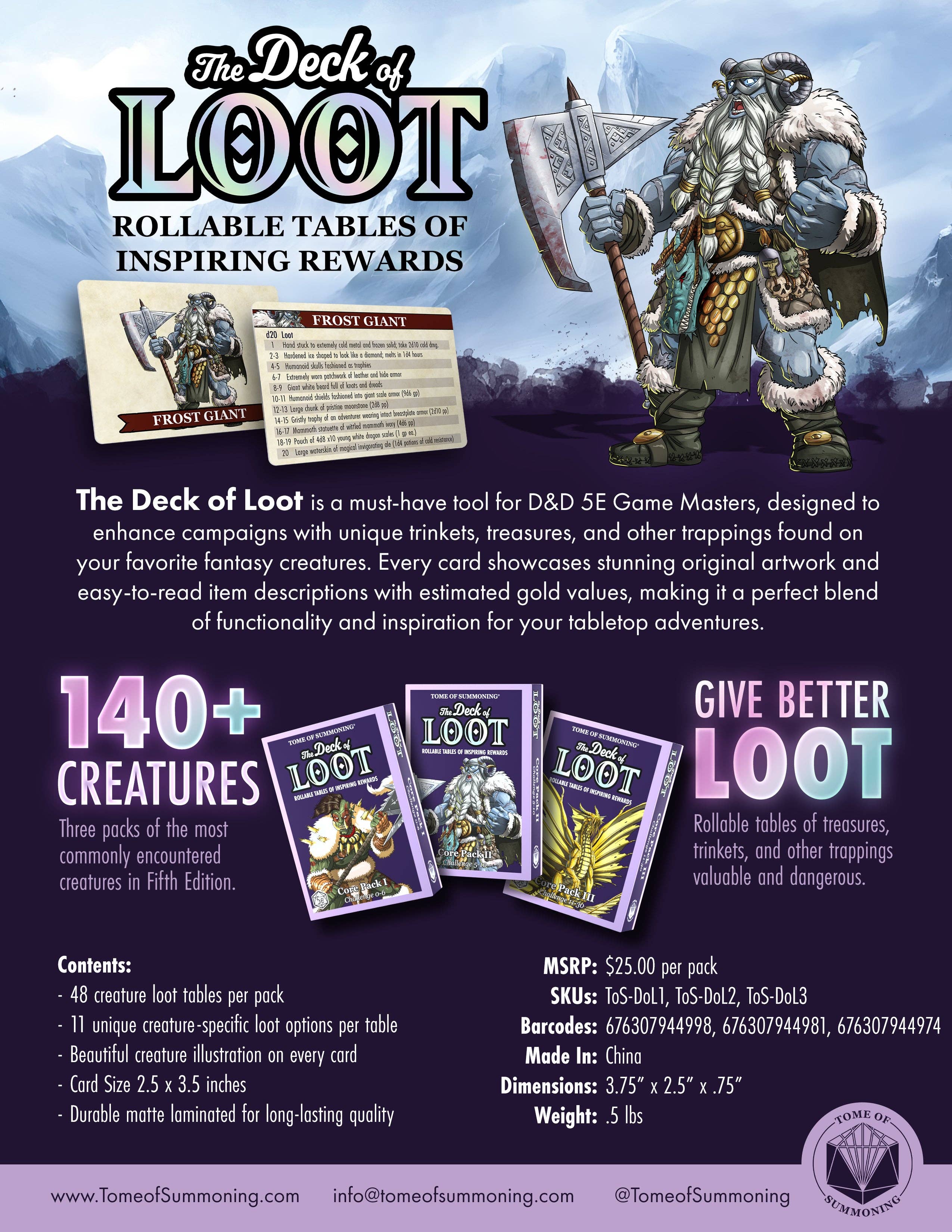 The Deck of Loot: Core Pack 2 - CR 5-10 | Odin's Place