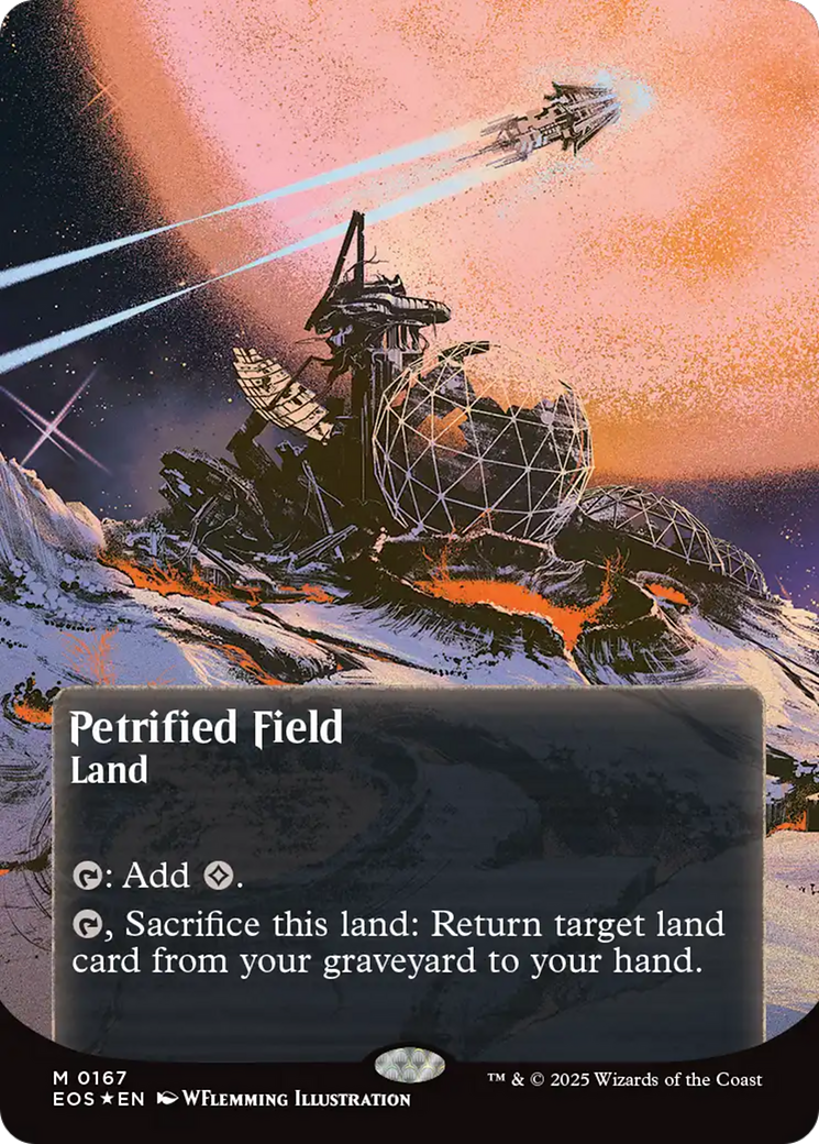 Petrified Field (0167) (Borderless) (Galaxy Foil) [Edge of Eternities: Stellar Sights] | Odin's Place