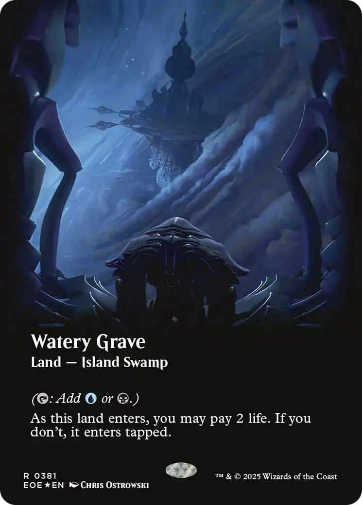 Watery Grave (Borderless) (Galaxy Foil) [Edge of Eternities] | Odin's Place