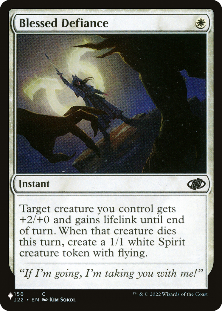 Blessed Defiance [The List] | Odin's Place