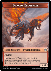Dragon Elemental // Treasure Double-Sided Token [Outlaws of Thunder Junction Commander Tokens] | Odin's Place