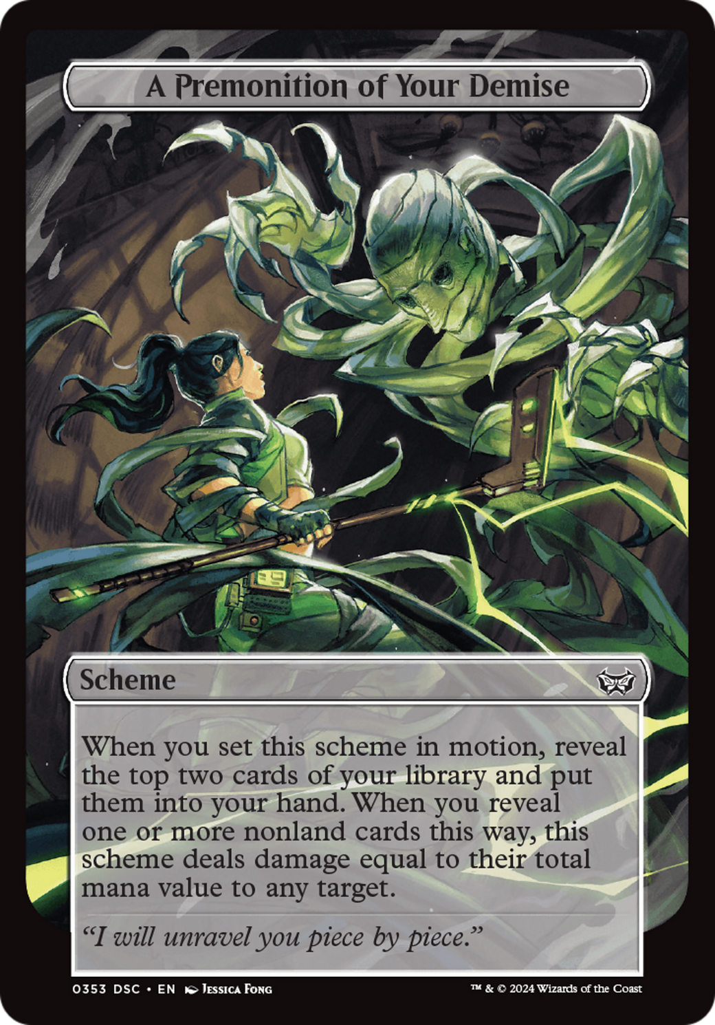 A Premonition of Your Demise (Full Art) [Duskmourn: Archenemy] | Odin's Place