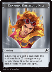 Human (0014) // Emblem - Chandra, Dressed to Kill Double-Sided Token [Innistrad Remastered Tokens] | Odin's Place