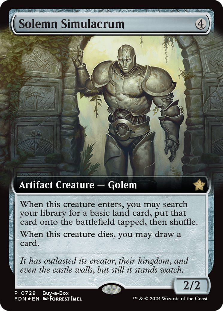 Solemn Simulacrum (Extended Art) (Buy-A-Box) [Foundations Promos] | Odin's Place