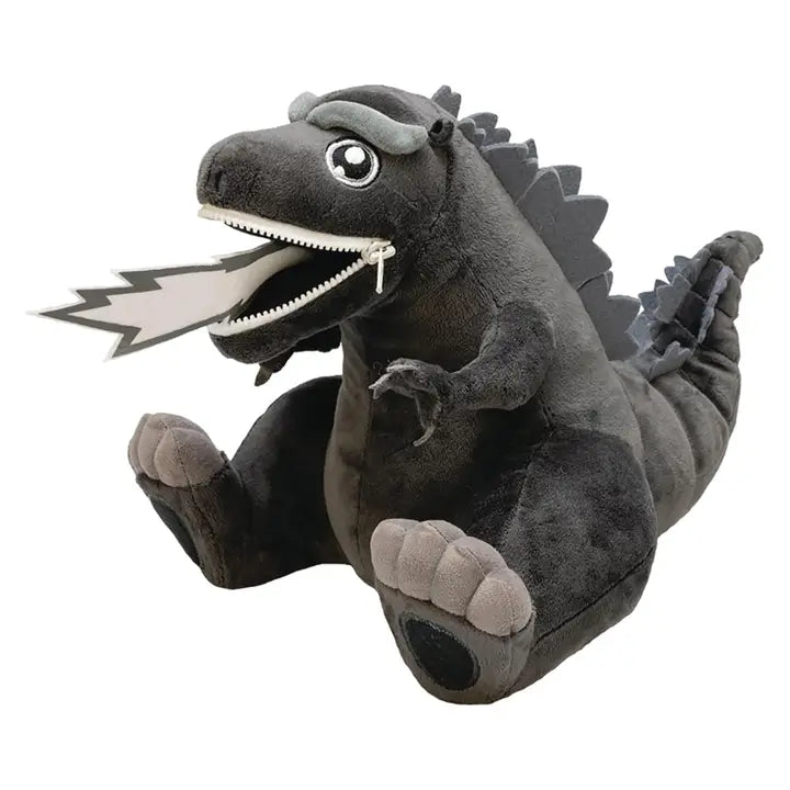 9 inch Godzilla Zippermouth - Black and White | Odin's Place