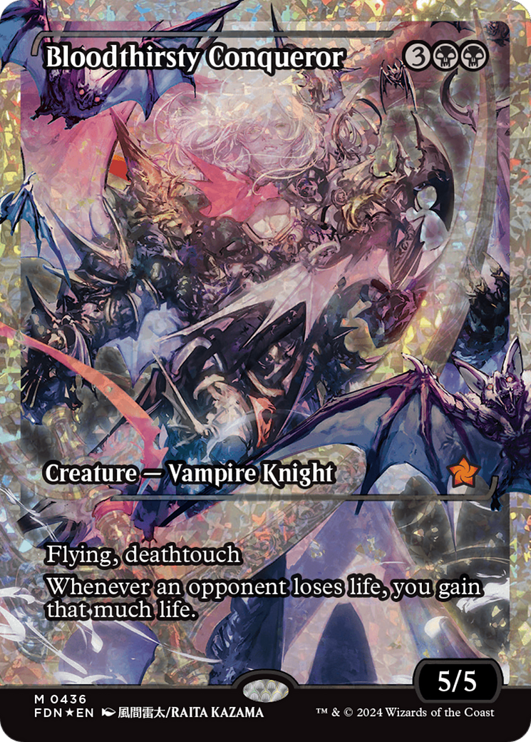 Bloodthirsty Conqueror (Showcase) (Fracture Foil) [Foundations] | Odin's Place