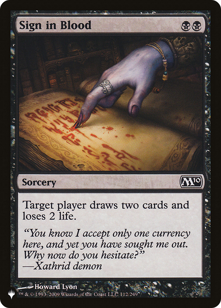 Sign in Blood (M10) [The List] | Odin's Place