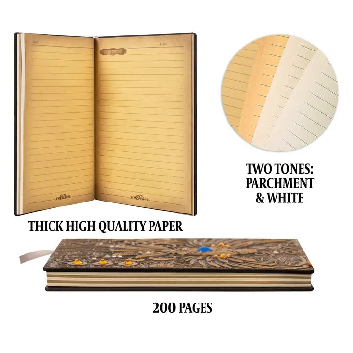 QMDirect 3D Faux-Leather Notebook / Journal - Gold Phoenix | Odin's Place