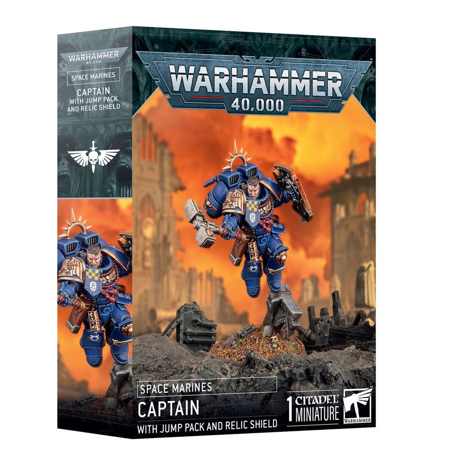 Warhammer 40k: Space Marines Captain With Jump Pack and Relic Shield | Odin's Place