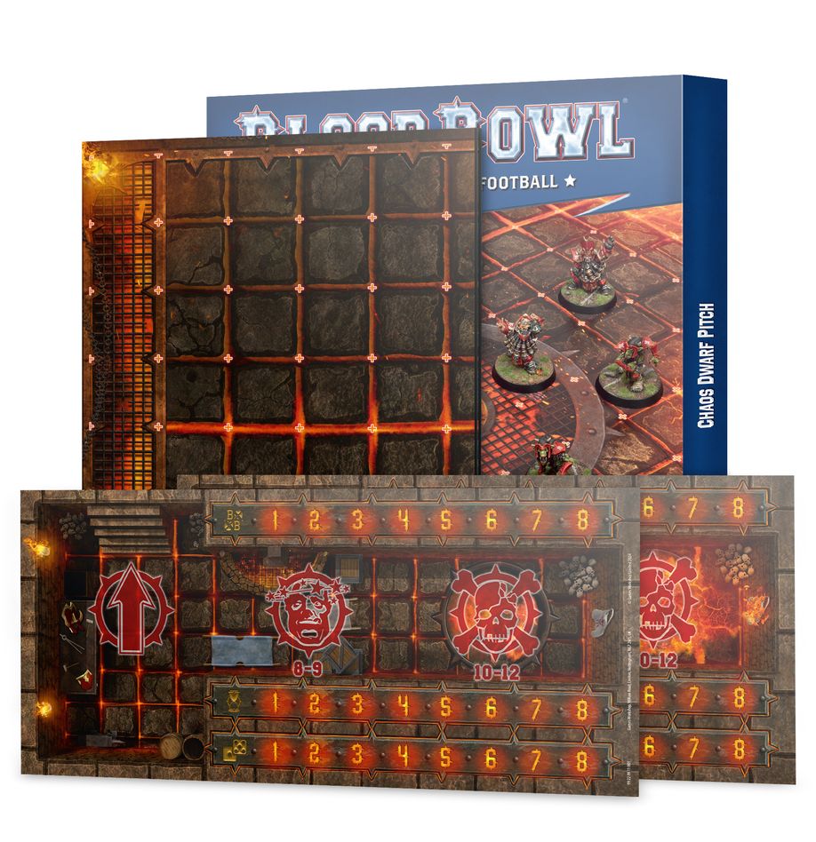 Blood Bowl: Chaos Dwarf Team – Double-sided Pitch and Dugouts Set | Odin's Place