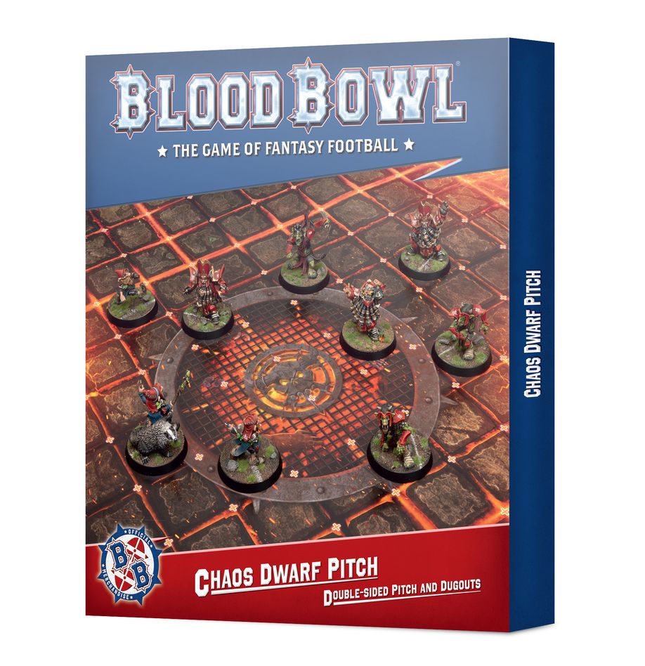 Blood Bowl: Chaos Dwarf Team – Double-sided Pitch and Dugouts Set | Odin's Place