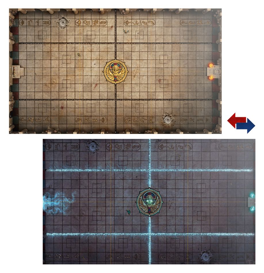 Blood Bowl: Tomb Kings Pitch Double-sided Pitch and Dugouts Set | Odin's Place