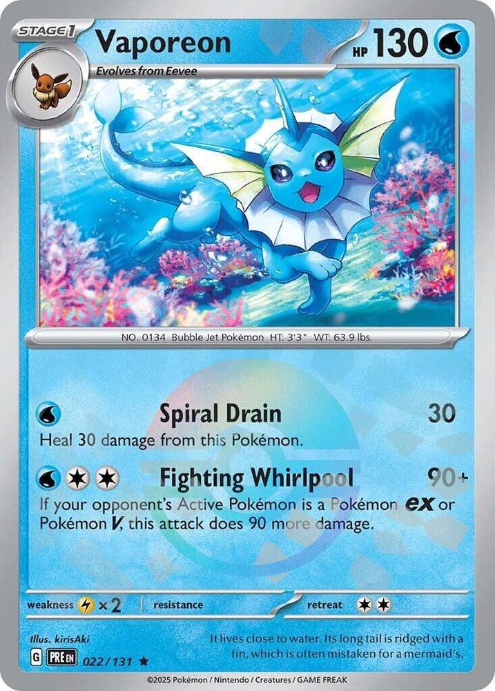 Vaporeon (022/131) (Poke Ball Pattern) [Scarlet & Violet: Prismatic Evolutions] | Odin's Place