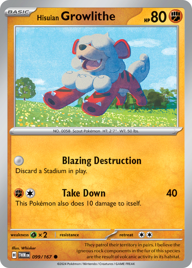 Hisuian Growlithe (099/167) [Scarlet & Violet: Twilight Masquerade] | Odin's Place