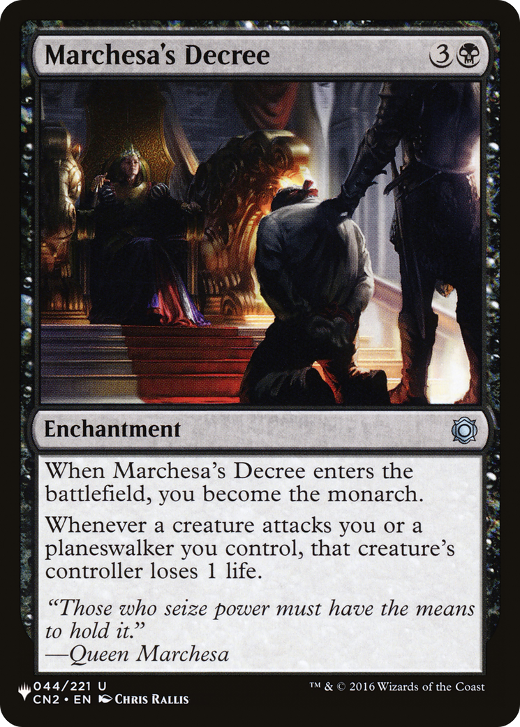 Marchesa's Decree [The List] | Odin's Place