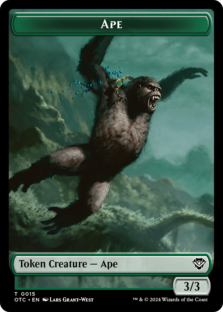 Ape // Shark Double-Sided Token [Outlaws of Thunder Junction Commander Tokens] | Odin's Place