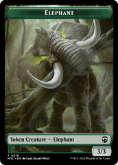 Elephant // Zombie Double-Sided Token [Modern Horizons 3 Commander Tokens] | Odin's Place