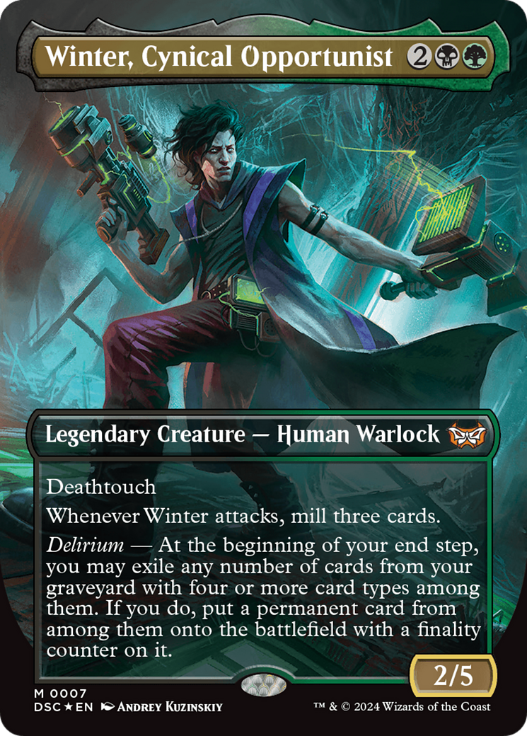Winter, Cynical Opportunist (Borderless) [Duskmourn: House of Horror Commander] | Odin's Place