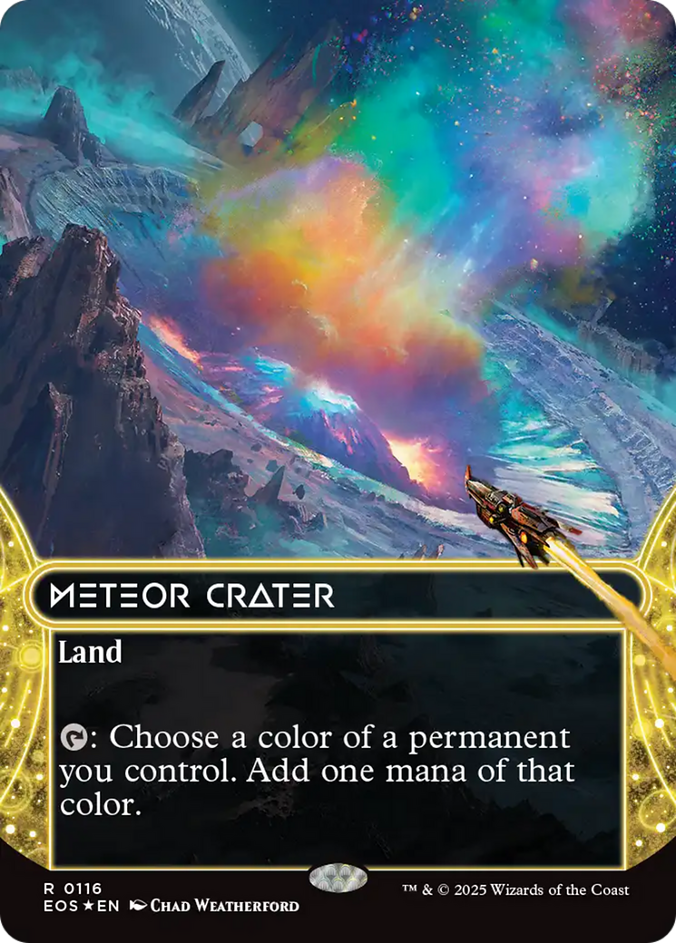 Meteor Crater (0116) (Borderless) (Galaxy Foil) [Edge of Eternities: Stellar Sights] | Odin's Place