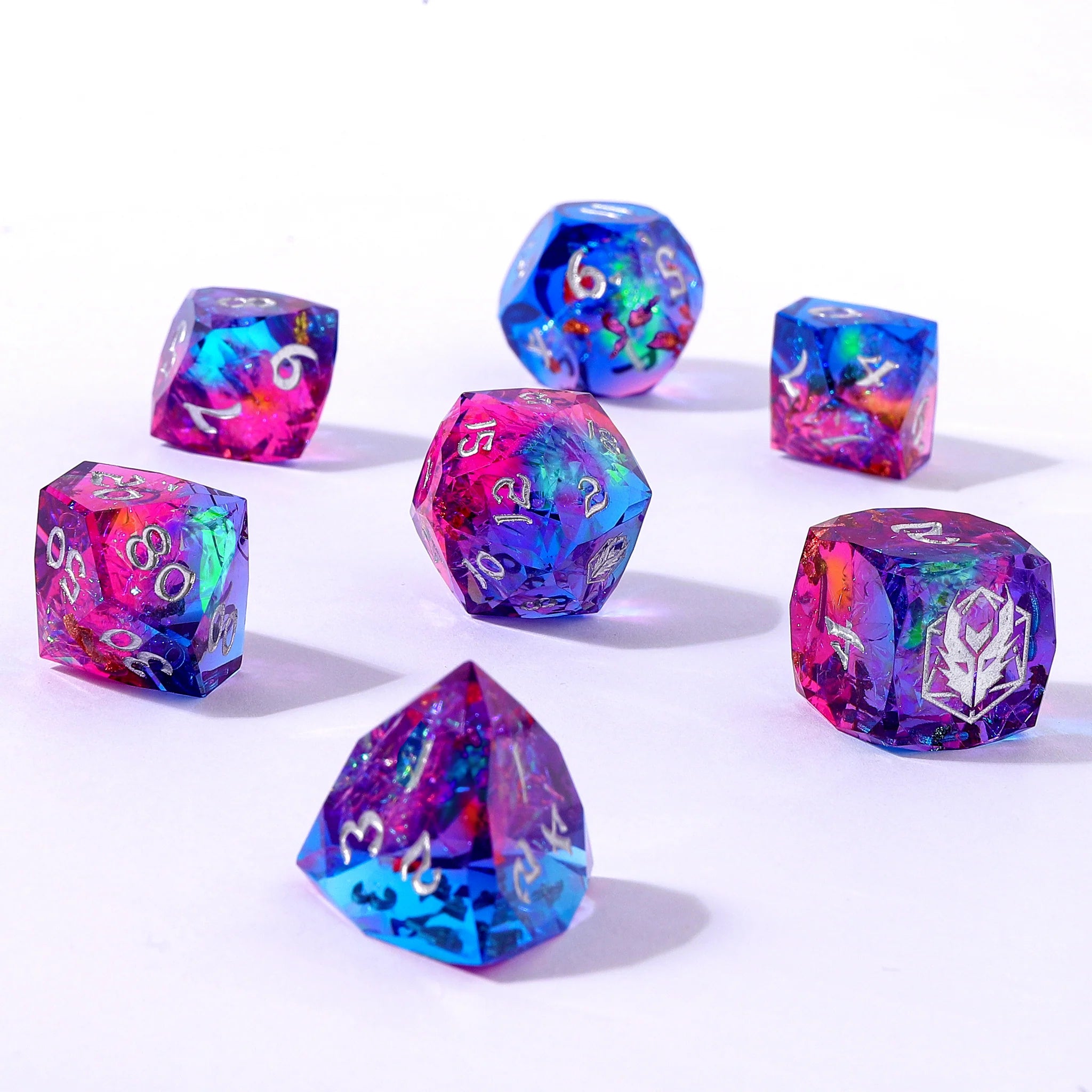 HYMGHO - Captured Magic Luster Cut Resin Dice Set - Gilded Storm | Odin's Place