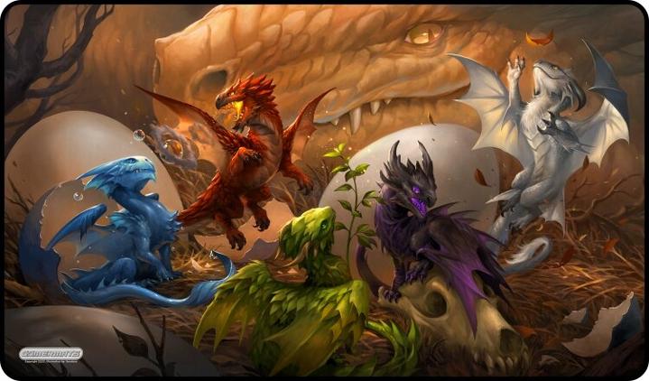 Gamer Mats Playmat: Baby Dragons Playmat Stitched | Odin's Place