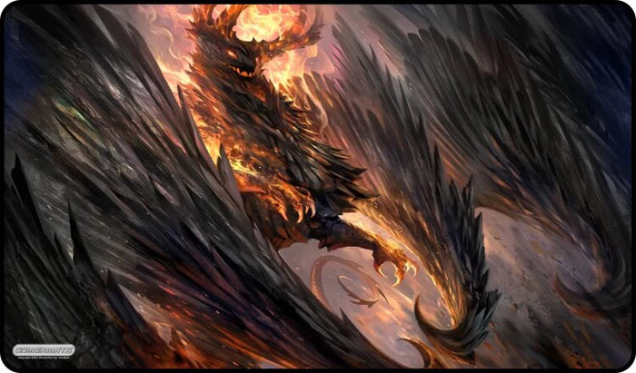 Gamer Mats Playmat: Black Crystal Dragon Stitched | Odin's Place