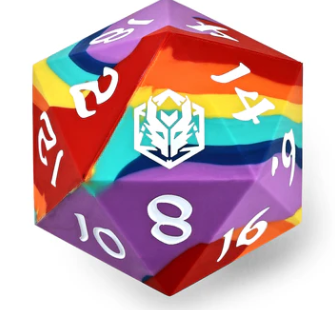 HYMGHO - 55mm Chonk Rubber Silicon D20 - Rainbow Realms | Odin's Place