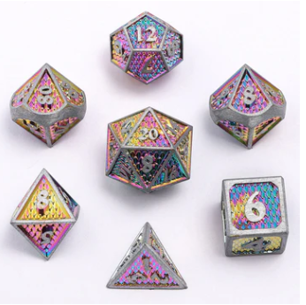 HYMGHO -Solid Metal Mini Behemoth Dice set - Brushed Rainbow | Odin's Place