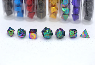 HYMGHO - 10MM Mini Metal RPG Dice Set - Rainbow | Odin's Place